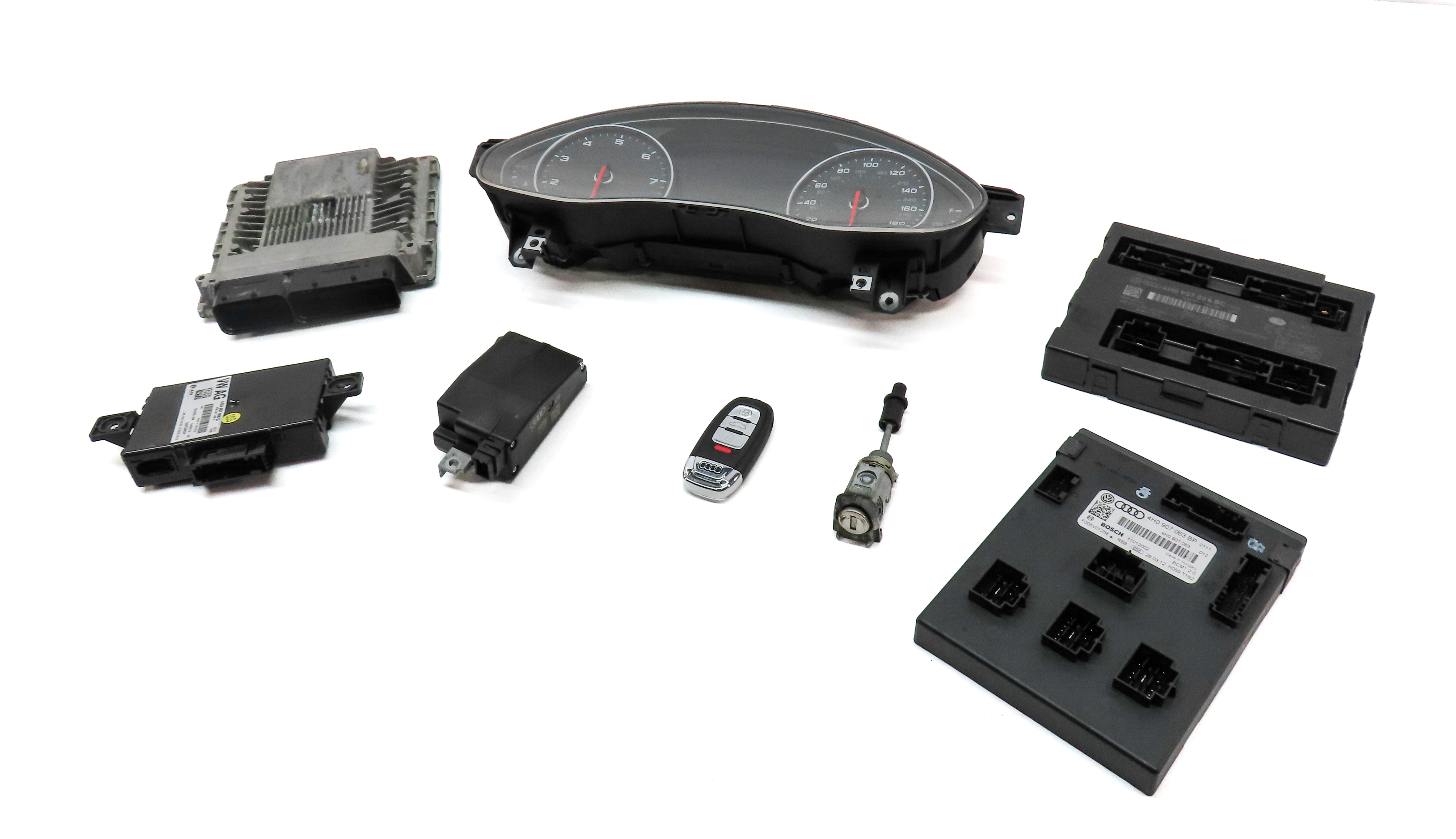 2012 AUDI A6 A7 (C7) 3.0L CGXB SUPERCHARGED ENGINE IMMOBILIZER MODULE KEY SET — exact item pictured